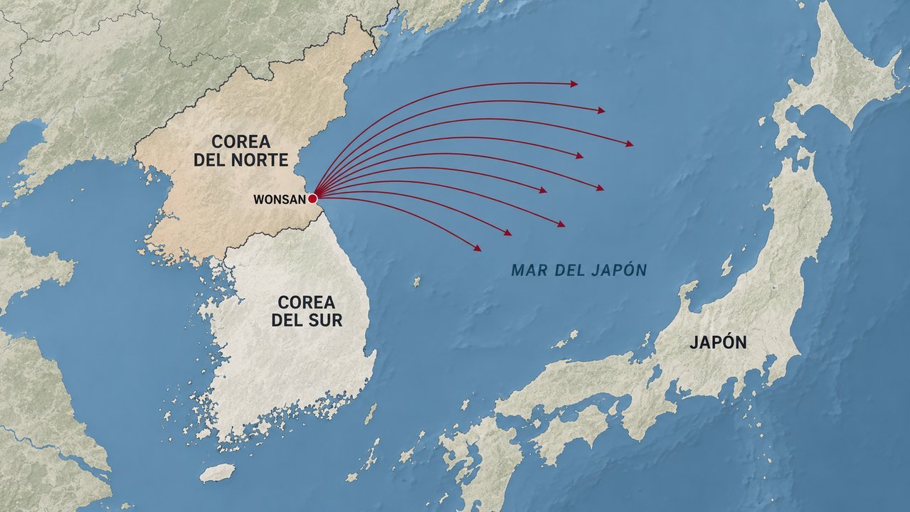 Corea del Norte disparó una docena de misiles balísticos hacia el mar de Japón en medio de crecientes tensiones